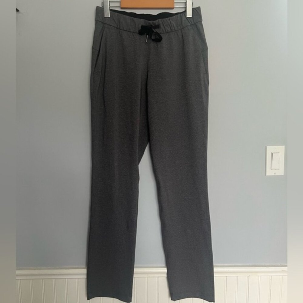 Lululemon On The Fly Pant Full Length Heathered Black Size 6